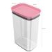 Kit 6 Potes Herméticos Retangulares Grandes com Tampa 2,3L Porta Mantimentos Cozinha Rosa Quartzo