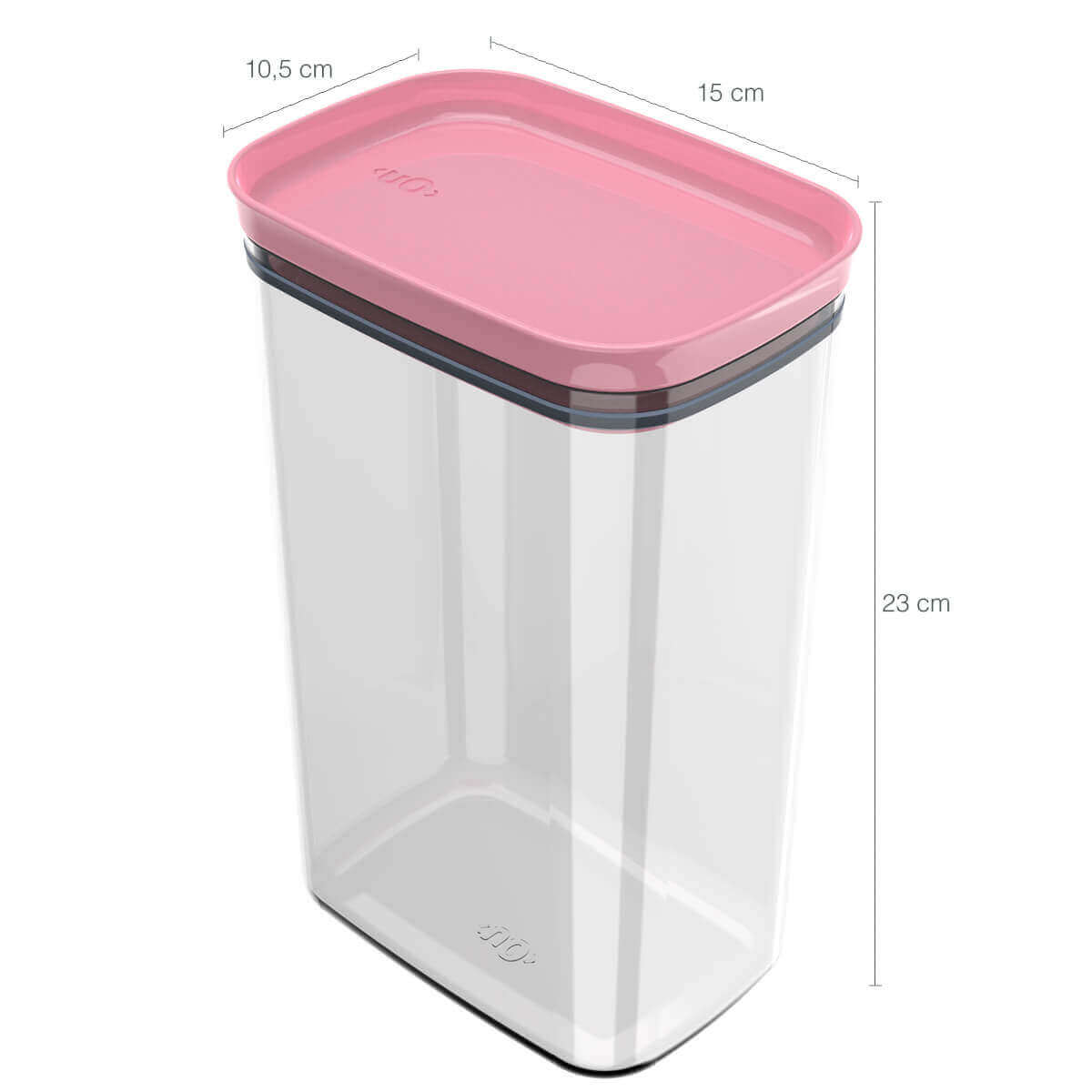 Kit 6 Potes Herméticos Retangulares Grandes com Tampa 2,3L Porta Mantimentos Cozinha Rosa Quartzo