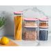 Kit 6 Potes Herméticos Retangulares Médios com Tampa 1,5L Porta Mantimentos Cozinha Rosa Quartzo