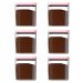 Kit 6 Potes Herméticos Retangulares Médios com Tampa 1,5L Porta Mantimentos Cozinha Rosa Quartzo