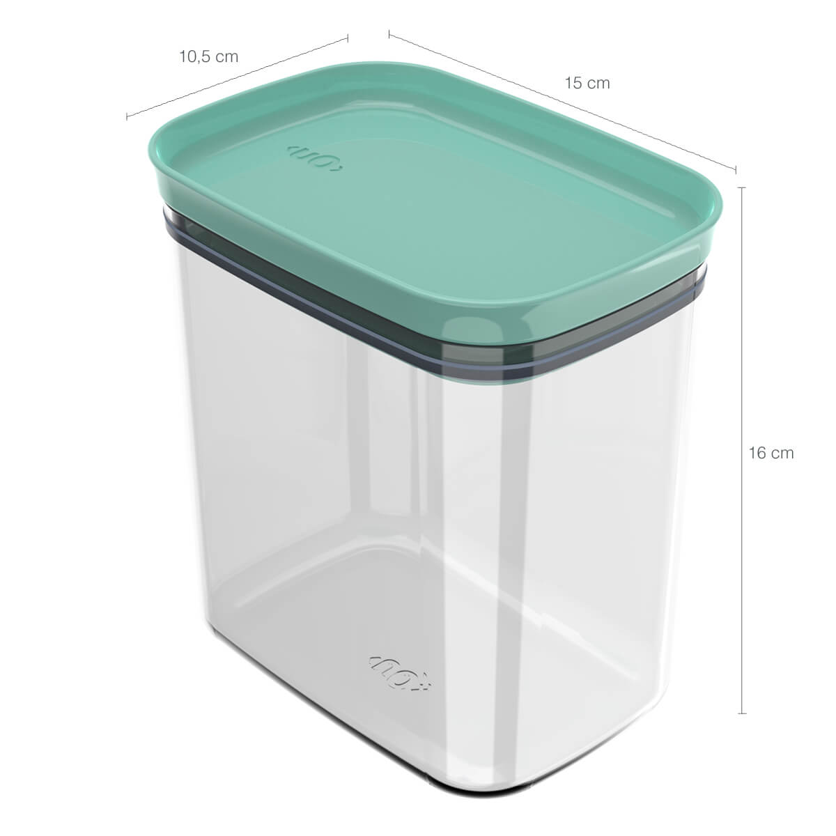 Kit 6 Potes Herméticos Retangulares Médios com Tampa 1,5L Porta Mantimentos Cozinha Verde Menta