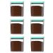 Kit 6 Potes Herméticos Retangulares Médios com Tampa 1,5L Porta Mantimentos Cozinha Verde Menta