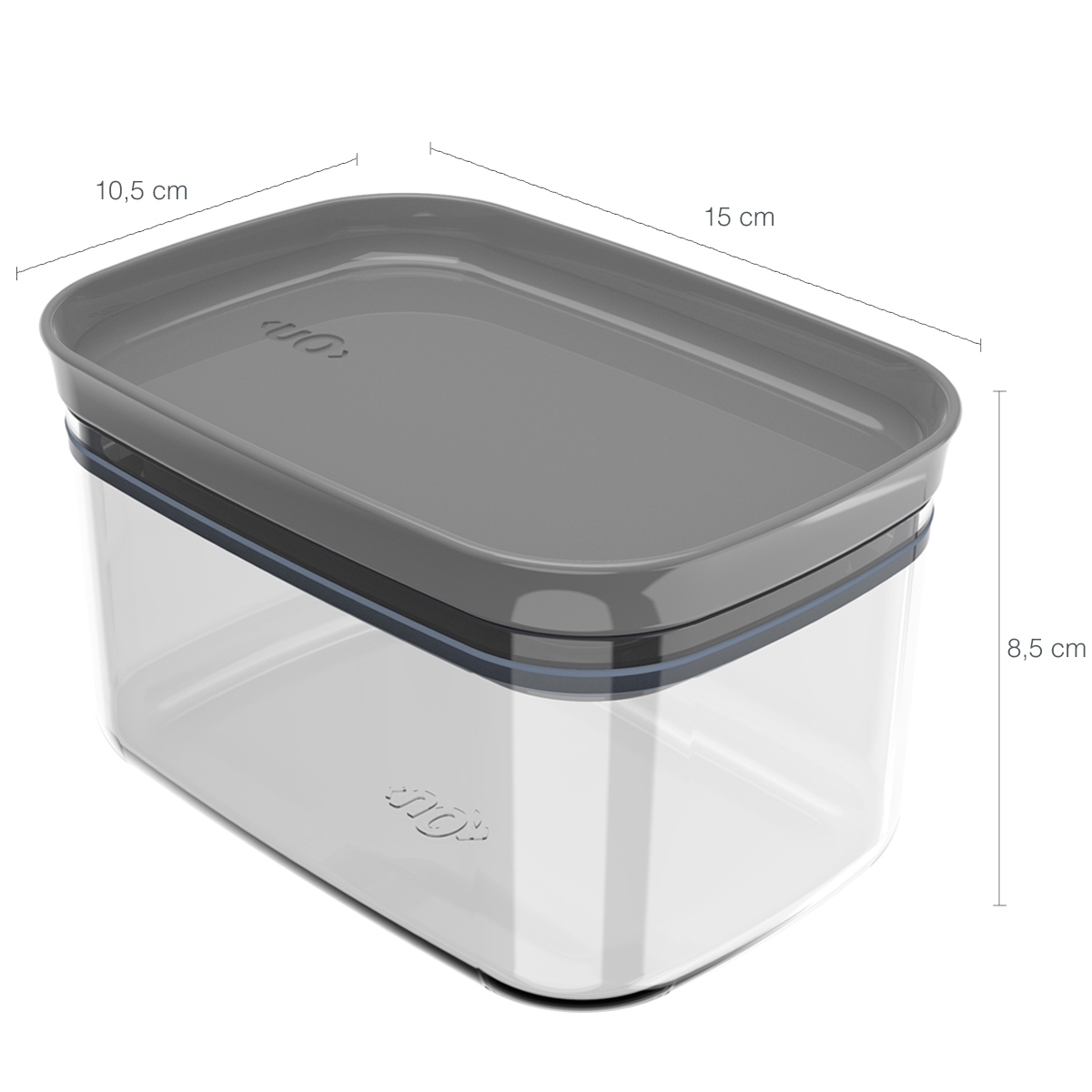 Kit 6 Potes Herméticos Retangulares Pequenos com Tampa 650ml Porta Mantimentos Cozinha Chumbo