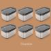 Kit 6 Potes Herméticos Retangulares Pequenos com Tampa 650ml Porta Mantimentos Cozinha Chumbo