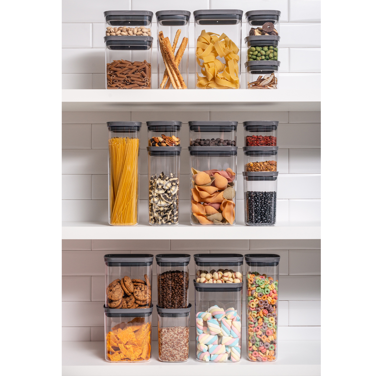 Kit 6 Potes Herméticos Retangulares Pequenos com Tampa 650ml Porta Mantimentos Cozinha Chumbo