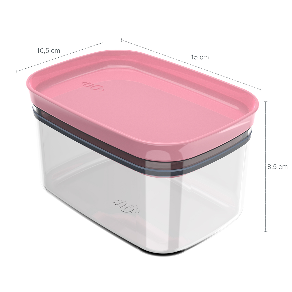 Kit 6 Potes Herméticos Retangulares Pequenos com Tampa 650ml Porta Mantimentos Cozinha Rosa Quartzo