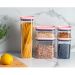 Kit 6 Potes Herméticos Retangulares Pequenos com Tampa 650ml Porta Mantimentos Cozinha Rosa Quartzo