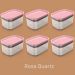 Kit 6 Potes Herméticos Retangulares Pequenos com Tampa 650ml Porta Mantimentos Cozinha Rosa Quartzo