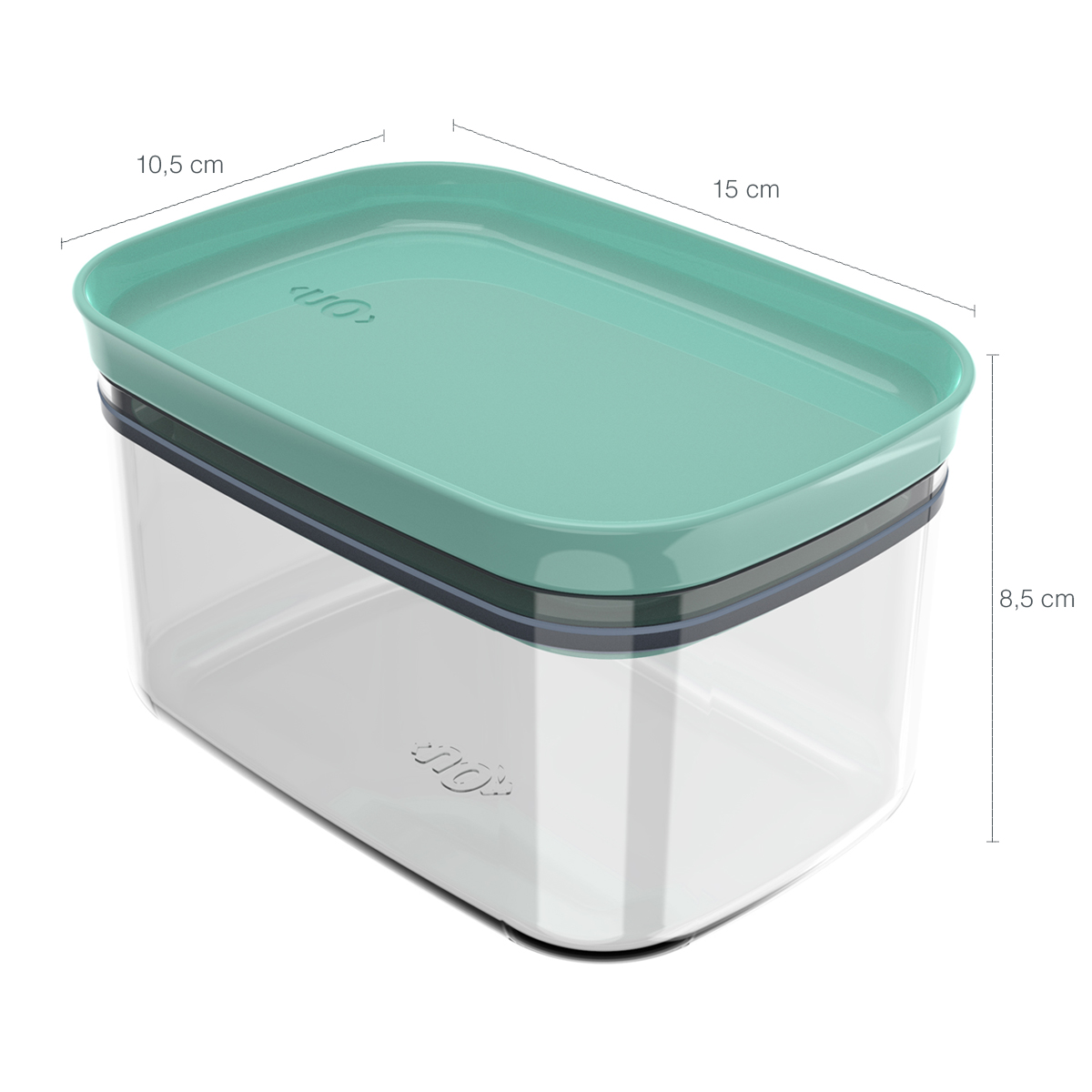 Kit 6 Potes Herméticos Retangulares Pequenos com Tampa 650ml Porta Mantimentos Cozinha Verde Menta