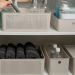 Kit 8 Caixas Organizadoras Multiuso 6,6L Cestos Retangulares com Alças Bege Flow Ou