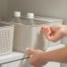 Kit 8 Caixas Organizadoras Multiuso 6,6L Cestos Retangulares com Alças Bege Flow Ou