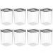 Kit 8 Potes Herméticos 3,5L Porta Mantimentos Ou Block Plástico Natural Quadrado