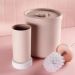 Kit Banheiro Bold Saboneteira Porta Escova Sanitária Lixeira 6L Porta Algodão Rosa