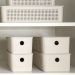 Kit Caixas Organizadoras com Tampa Flow 3L 5,4L e 12L Bege Empilháveis Lavanderia Closet