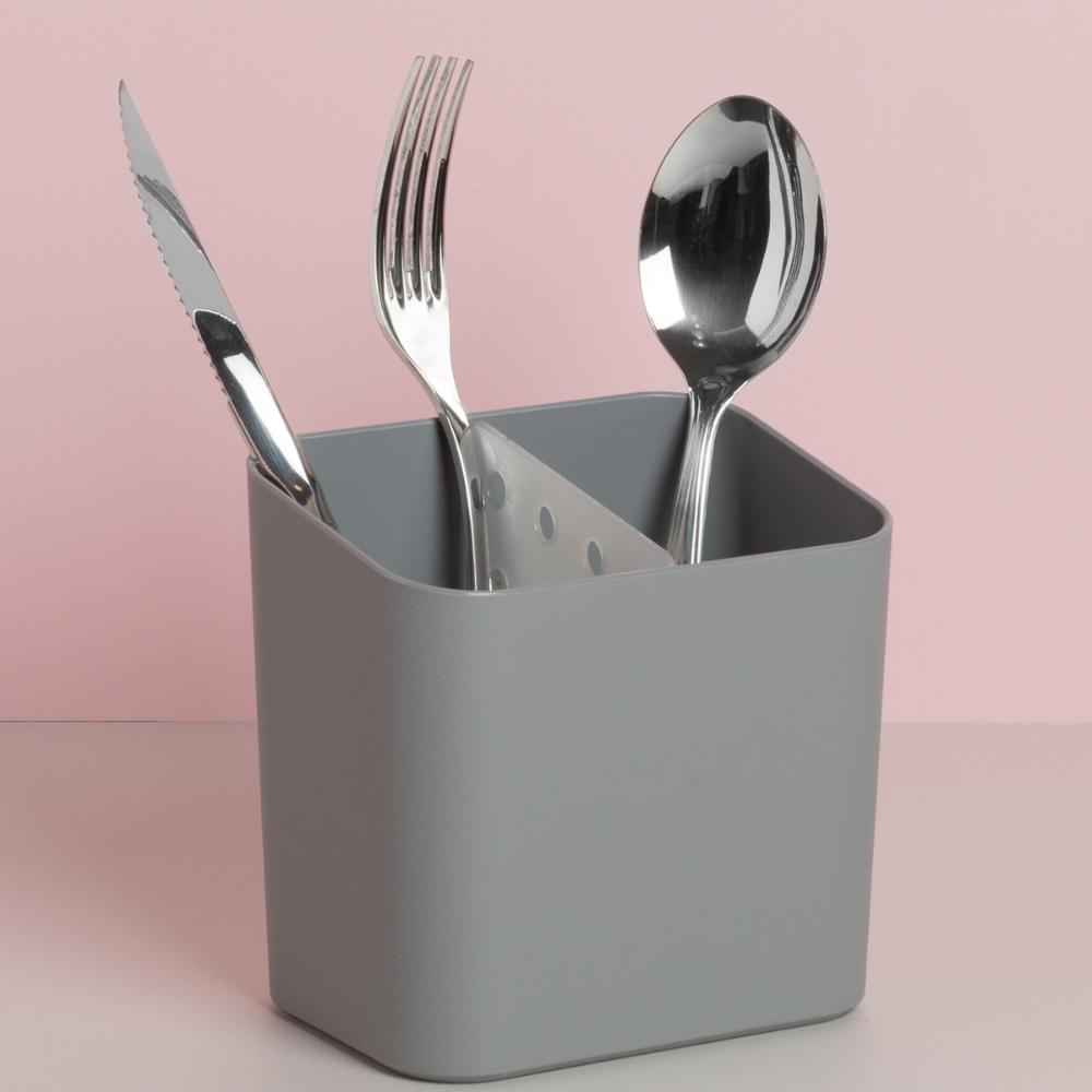 Kit Escorredor De Louça Prato Talheres Utensílios De Cozinha Chumbo