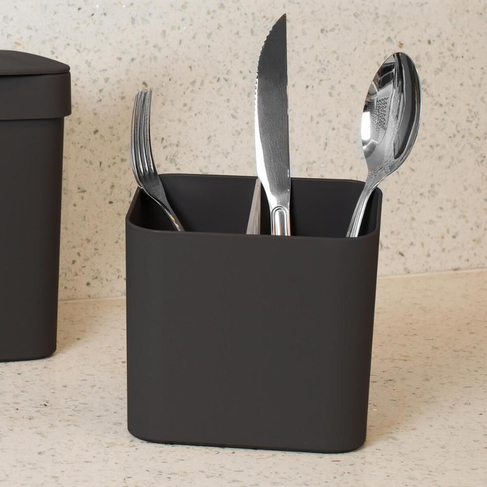 Kit Escorredor De Louça Prato Talheres Utensílios De Cozinha Preto
