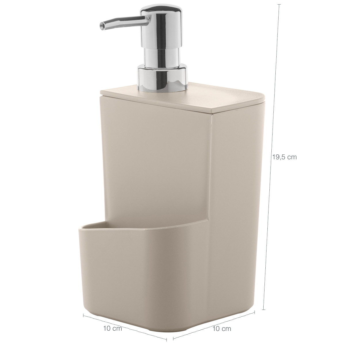 Kit Escorredor De Talheres E Dispenser Para Detergente Esponja Cozinha Bege