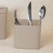 Kit Escorredor De Talheres E Dispenser Para Detergente Esponja Cozinha Bege