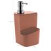 Kit Escorredor De Talheres E Dispenser Para Detergente Esponja Cozinha Terracota