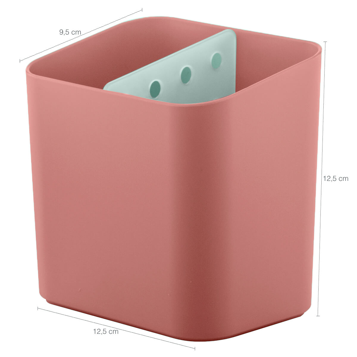 Kit Escorredor De Talheres E Dispenser Para Detergente Esponja Cozinha Terracota