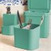 Kit Escorredor De Talheres E Dispenser Para Detergente Esponja Cozinha Verde Menta