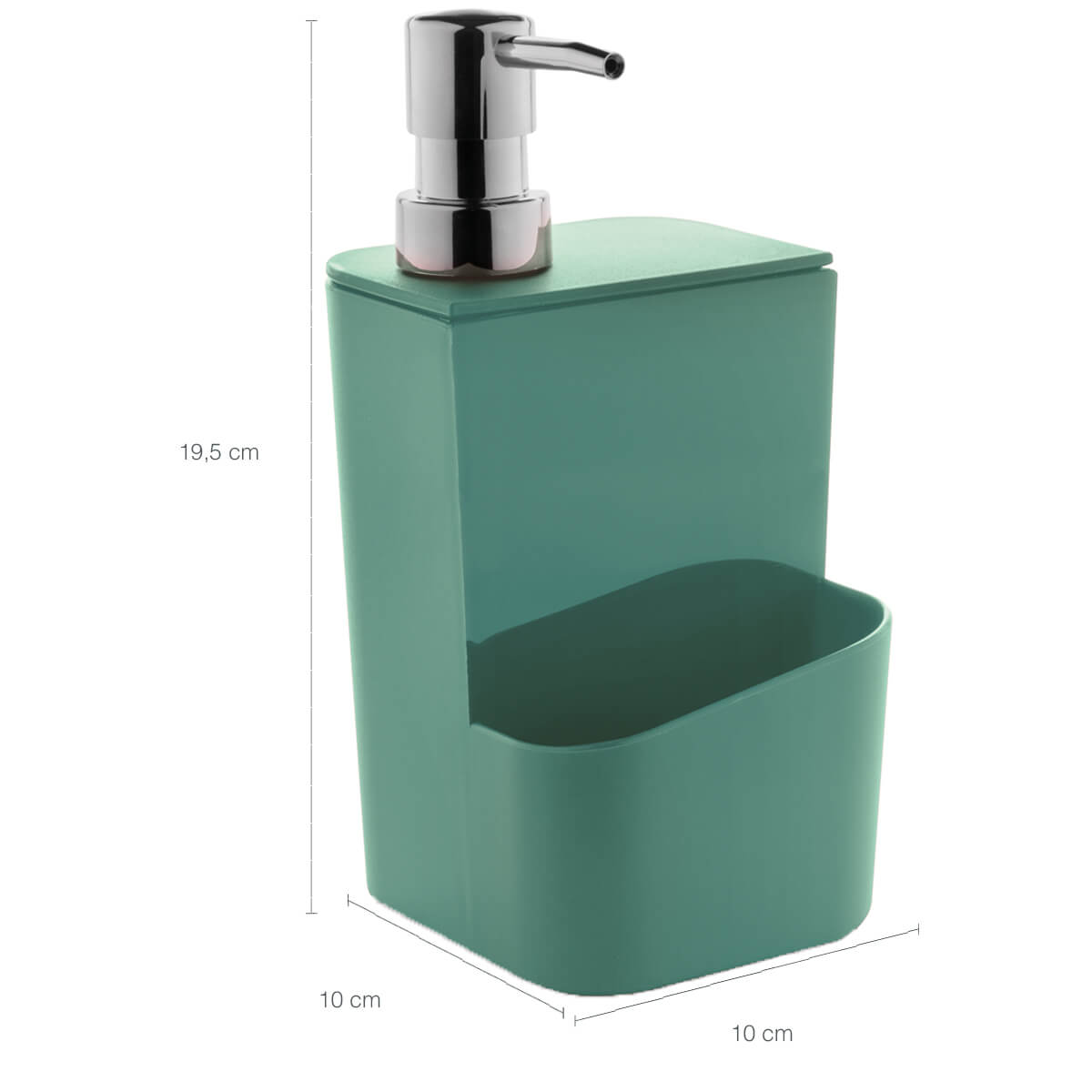 Kit Escorredor De Talheres E Dispenser Para Detergente Esponja Cozinha Verde Menta