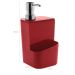 Kit Escorredor De Talheres Porta Detergente Lixeira Cozinha Vermelho