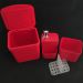 Kit Escorredor De Talheres Porta Detergente Lixeira Cozinha Vermelho