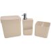 Kit Escorredor Louça Talheres Porta Detergente E Lixeira Ou Bege