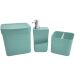 Kit Escorredor Louça Talheres Porta Detergente E Lixeira Ou Verde Menta
