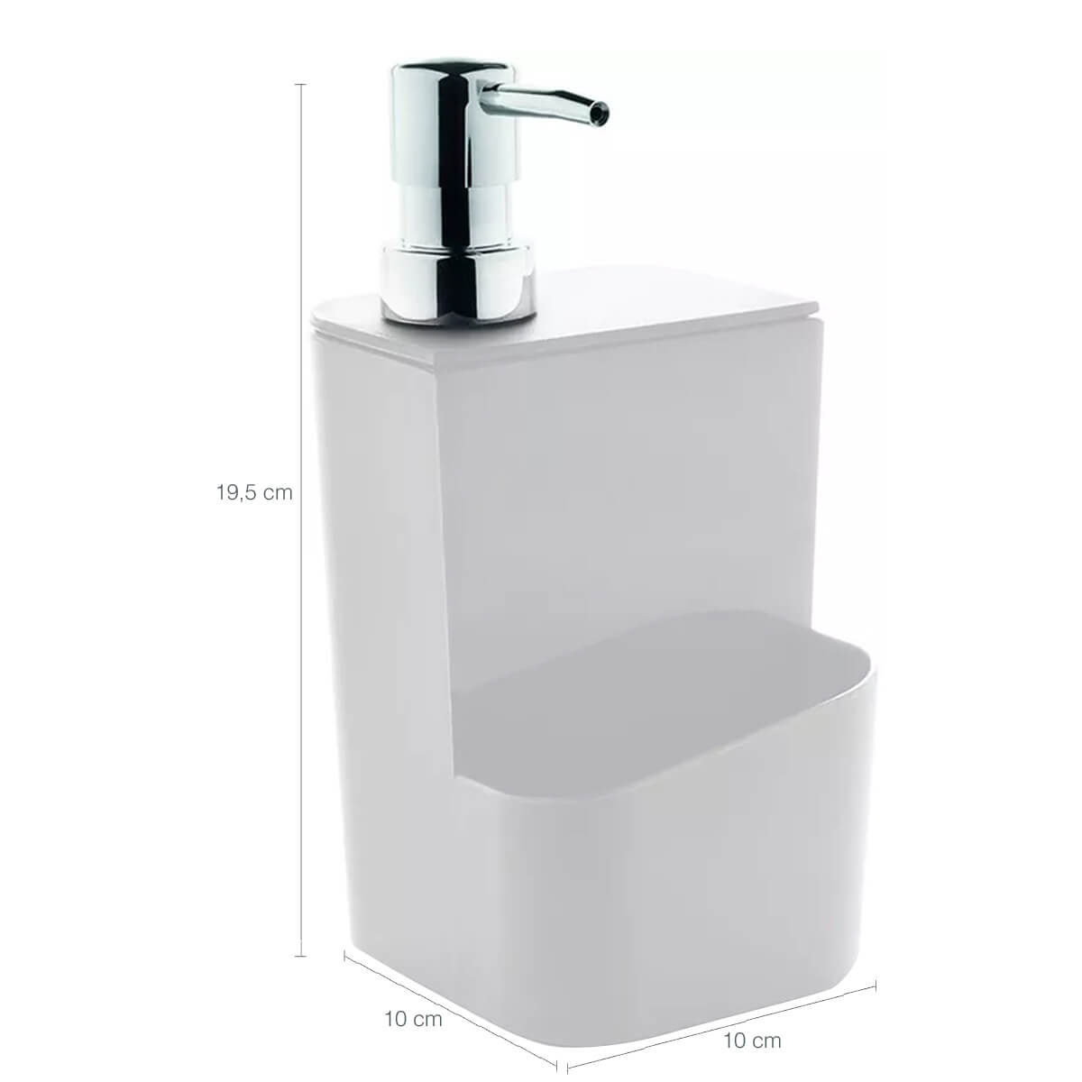 Kit Escorredor Porta Talheres e Dispenser Detergente Sabão Líquido Branco Ou