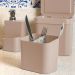 Kit Lixeira 4,7L Escorredor de Talheres Dispenser Detergente Cozinha Bege
