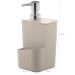 Kit Lixeira 4,7L Escorredor de Talheres Dispenser Detergente Cozinha Bege