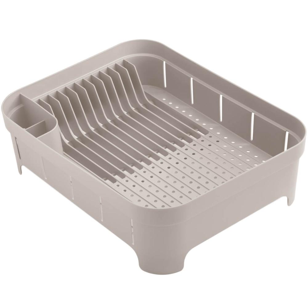 Kit Pia Cozinha Escorredor Pratos Lixeira 2,5L Porta Detergente Bege