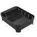 Kit Pia Cozinha Escorredor Pratos Lixeira 2,5L Porta Detergente Preto