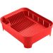 Kit Pia Cozinha Escorredor Pratos Lixeira 2,5L Porta Detergente Vermelho
