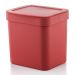 Kit Pia Cozinha Escorredor Pratos Lixeira 2,5L Porta Detergente Vermelho