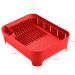 Kit Pia Cozinha Escorredor Pratos Lixeira 2,5L Porta Detergente Vermelho