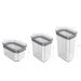 Kit Potes Herméticos Retangulares 0,65L 1,5L e 2,3L Porta Mantimentos com Tampa Natural