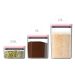 Kit Potes Herméticos Retangulares 0,65L 1,5L e 2,3L Porta Mantimentos com Tampa Rosa Quartzo