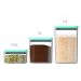 Kit Potes Herméticos Retangulares 0,65L 1,5L e 2,3L Porta Mantimentos com Tampa Verde Menta
