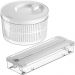Kit Secador de Saladas 5,5L e Organizador Cortador de Rolos Duplo Branco Clear Fresh Ou