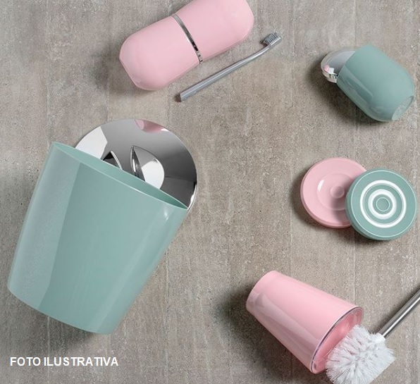 Kit banheiro lavabo Verde menta 4 peças OU acessorios porta sabonete liquido, suporte escova dental, porta cotonete ou algodao, porta sabonete em barra