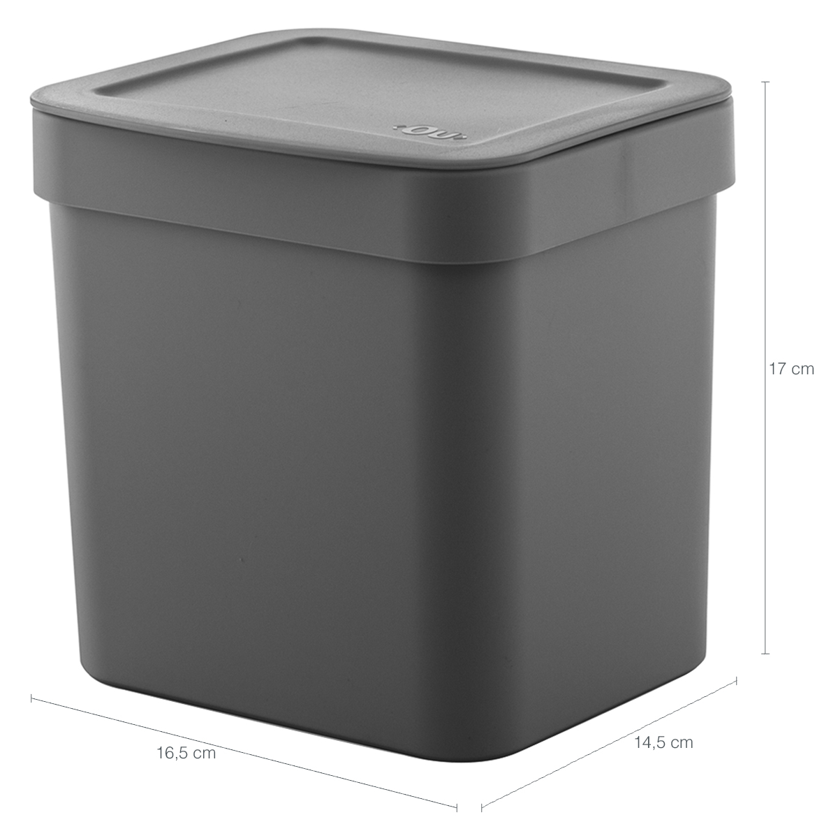 Lixeira 2,5l Trium Ou Compacta Tampa Cozinha Bancada Casa Chumbo