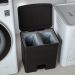 Lixeira Coleta Seletiva com Pedal para Cozinha 20L Trium Duplo Compartimento OU Preto Fosco