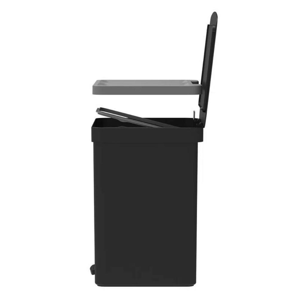Lixeira Coleta Seletiva com Pedal para Cozinha 20L Trium Duplo Compartimento OU Preto Fosco