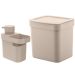 Lixeira Para Pia De Cozinha 4,7L E Dispenser Porta Detergente E Organizador 650ml Bege OU
