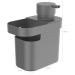 Lixeira Para Pia De Cozinha 4,7L E Dispenser Porta Detergente E Organizador 650ml Chumbo OU