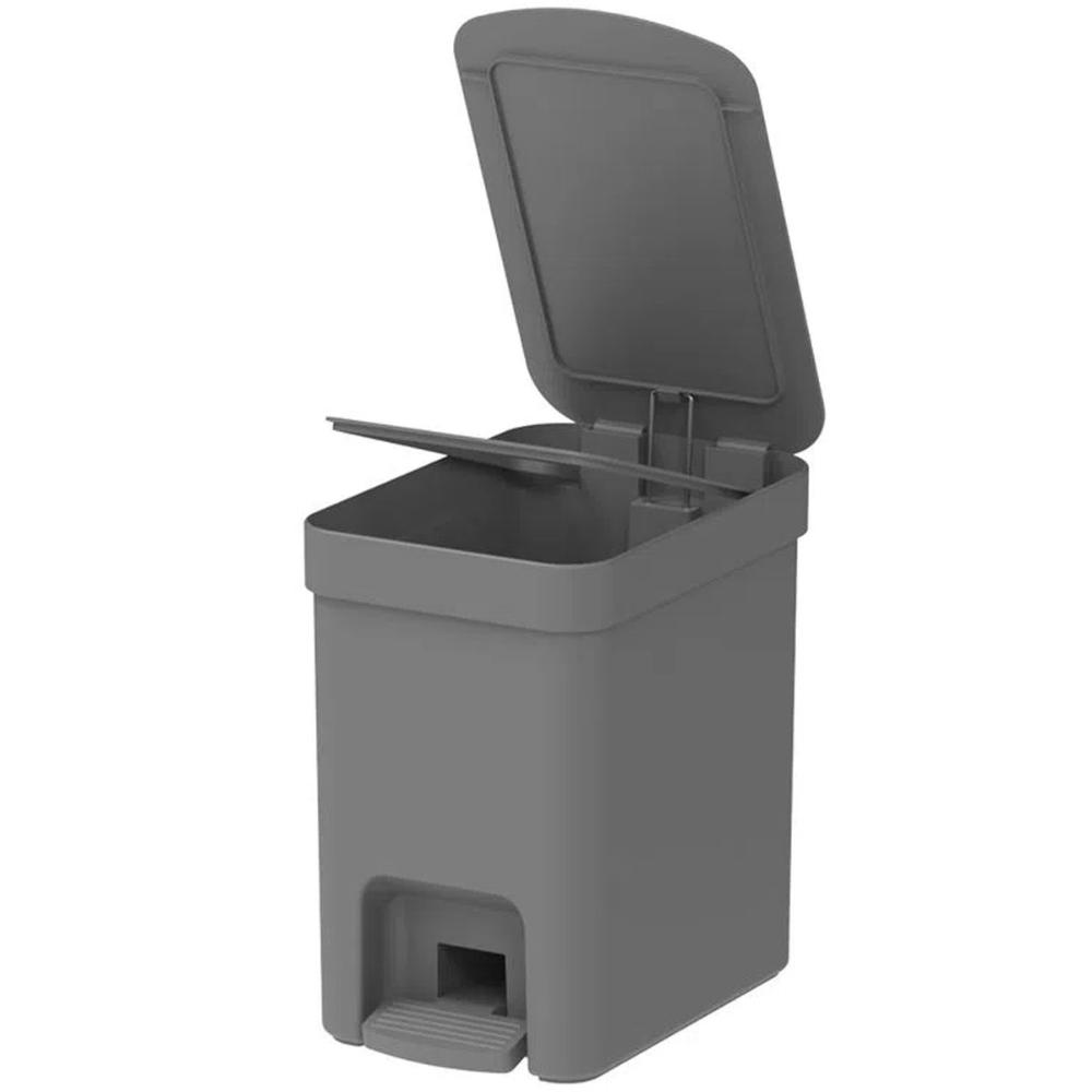 Lixeira de Banheiro com Pedal e Aro Interno Polipropileno 6 Litros Trium OU Chumbo