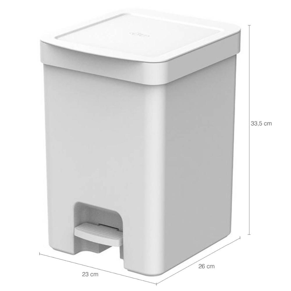 Lixeira de Pedal OU Cesto de Lixo para Cozinha Escritório Linha Trium 12 Litros Branco